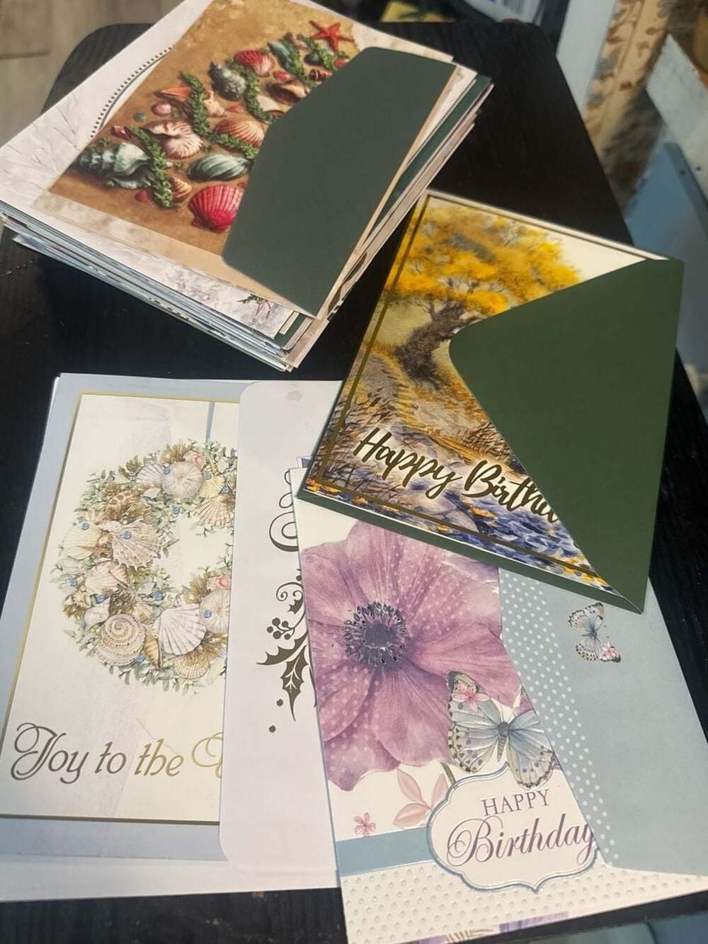 Bulk Lot of 40 Assorted Greeting Cards Happy Birthday and Holiday with Envelopes